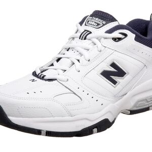 New Balance White and Blue Sneakers